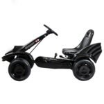 Pedalinis gokartas vaikams su reguliuojama sėdyne ir rankiniu stabdžiu (Juoda)