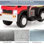 Elektrinis vaikų gaisrinis automobilis (Raudona)