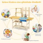 Lauko vaikų virtuvėlė su maišytuvu (Natūrali)