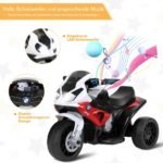 Elektrinis vaikiškas motociklas su muzika ir atraminiais ratukais (Raudona)