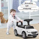 Vaikiškas automobilis-stumdukas su vairo muzika (Balta)