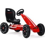 Vaikų kartingas su reguliuojama sėdyne ir pedalais (Raudona)