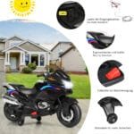 Elektrinis vaikiškas motociklas su atraminiais ratais (Juoda)