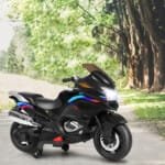 Elektrinis vaikiškas motociklas su atraminiais ratais (Juoda)