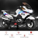 Elektrinis vaikiškas motociklas su atraminiais ratukais (Balta)