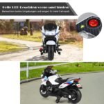Elektrinis vaikiškas motociklas su atraminiais ratukais (Balta)