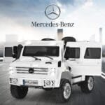 Elektrinis vaikiškas automobilis su nuotolinio valdymo pulteliu ir dviejų greičių funkcija (Balta)