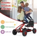 Vaikiškas kartingas su reguliuojama sėdyne ir rankiniu stabdžiu (Raudona)