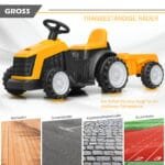 Elektrinis vaikiškas traktorius su priekaba (Geltona)