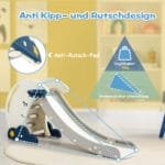 Vaikų žaidimų aikštelės čiuožykla ir krepšinio lenta (Balta)