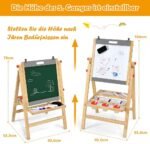 Dvipusė vaikiška dailės lenta su reguliuojamu aukščiu (Pilka)