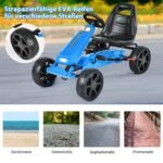 Vaikiškas kartingas su reguliuojama sėdyne ir pedalais (Mėlyna)