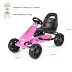Vaikiškas kartingas su reguliuojama sėdyne ir rankiniu stabdžiu (Rožinė)