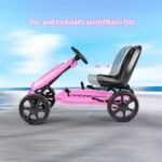 Vaikiškas kartingas su reguliuojama sėdyne ir rankiniu stabdžiu (Rožinė)
