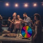 Laimės ratas su perrašomu paviršiumi ir stabilia konstrukcija Ø 48 cm (Įvairiaspalvė)