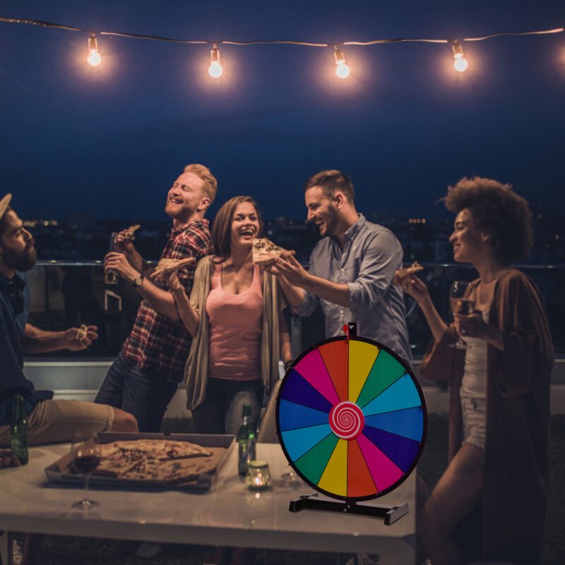 Laimės ratas su perrašomu paviršiumi ir stabilia konstrukcija Ø 48 cm (Įvairiaspalvė)