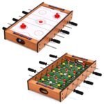Kombinuotas žaidimų stalas: stalo futbolas ir oro ritulys (Spalvotas)
