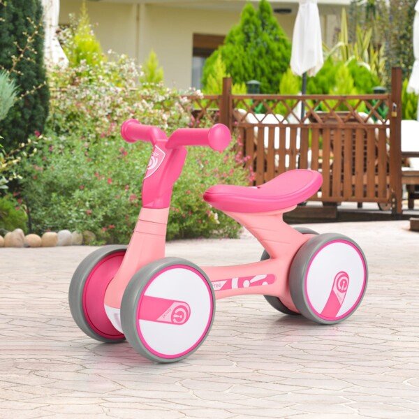 Keturių ratų balansinis paspirtukas mažiems vaikams (Rožinė)