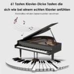 Nešiojamas elektroninis pianinas 61 klavišu su MIDI ir Bluetooth (Juoda)