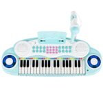 Elektroninis vaikiškas klavišinis instrumentas su 37 klavišais ir įrašymo funkcija (Mėlyna)