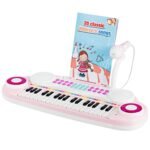 Elektroninis vaikiškas 37 klavišų klavišinis instrumentas su įrašymo funkcija (Rožinė)