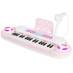 Elektroninis vaikiškas 37 klavišų klavišinis instrumentas su įrašymo funkcija (Rožinė)