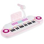 Elektroninis vaikiškas 37 klavišų klavišinis instrumentas su įrašymo funkcija (Rožinė)