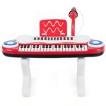 37 klavišų vaikiškas pianinas su mikrofonu (Raudona)