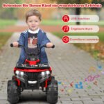 Elektrinis vaikiškas keturratis su muzika ir MP3 grotuvu (Raudona)