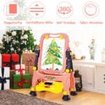 Dvipusė vaikiška rašymo ir meno lenta su reguliuojamu aukščiu (Rožinė)