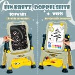 Dvipusė vaikų dailės lenta su kreidiniu ir baltu paviršiumi (Žalia)