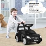 Vaikiškas automobilis su vairu ir stumduku (Juoda)
