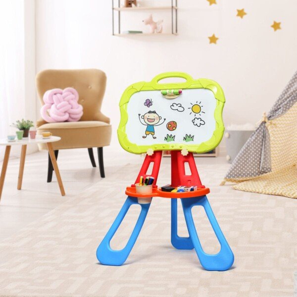 Dvipusė magnetinė lenta vaikams su priedais (Spalvota)