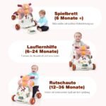 3-in-1 Kūdikio vežimėlis ir mokomasis žaislas (Rožinė)