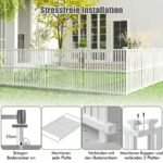 PVC sodo tvora su metaliniais kuolais 114 cm aukščio (Balta)