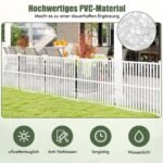PVC sodo tvora su metaliniais kuolais 114 cm aukščio (Balta)
