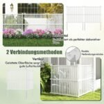 PVC sodo tvora su metaliniais kuolais 114 cm aukščio (Balta)