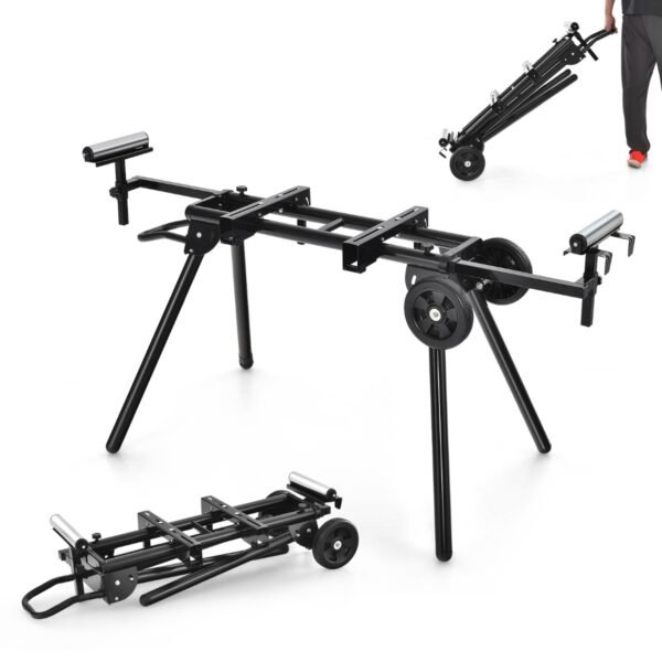 Universalus nešiojamas pjovimo stovas su spaustuvais (Juoda)