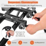 Universalus nešiojamas pjovimo stovas su spaustuvais (Juoda)