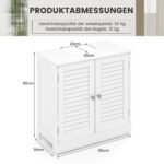 Spintelė po praustuvu su dviem durelėmis ir reguliuojama lentyna (Balta)