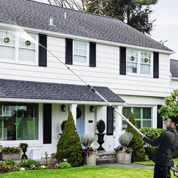 Teleskopinis prailginimo strypas aukšto slėgio plovyklai (Juoda ir sidabrinė)