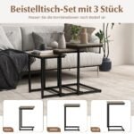 Stalviršių komplektas su metaliniu rėmu trys vienetai (Ruda)