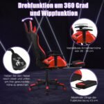 Ergonomiška žaidimų kėdė su aukšta atlošo atrama ir reguliuojamomis ranktūrio atramomis (Raudona)