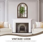 Kampas su metaliniu rėmu derančiu prie senovinio stiliaus sieninis veidrodis (Rustic Brown)