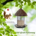 Pakabinama paukščių lesyklėlė su plačiu stogu (Ruda)