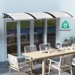 Lauko durų ir langų stogelis 122x99 cm (Juoda)