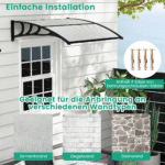 Stoginė virš durų 150x100 cm aliuminio ir polikarbonato (Pilka)