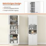 Aukšta virtuvės spintelė su durelėmis ir lentynomis 190 cm (Balta)