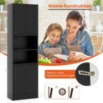 Aukšta virtuvės spintelė su durelėmis 190 cm (Juoda)