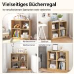 Medinis 4 skyrių lentynų modulis su apsauga nuo apvirtimo (Natūrali)